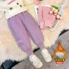 Pantalones de Otoño para Niñas con Forro Polar Otoño e Invierno 2024 Nuevos Pantalones Deportivos Gruesos para Niños Estilista Bebé Deportivos Casuales