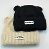 Nuevo Gorro de Punto de Oso Lindo para Mujer en Otoño e Invierno Estilo Coreano Versátil Cálido Protección para las Orejas Gorro de Lana Protección contra el Frío en Exteriores Mostrando Rostro Pequeño