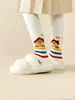 Calcetines de Algodón para Niños Nuevos de Primavera y Otoño, Calcetines de Media Pantorrilla con Gatos y Conejos de Dibujos Animados 3D, Calcetines Sin Costuras, Suaves y Amigables con la Piel para Otoño e Invierno