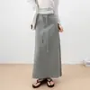 Falda casual de mujer de longitud media estilo coreano, nuevo modelo otoño 2026, falda tipo sudadera amplia de línea A, media falda deportiva recta