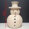 Boneco de Neve de Terracota Transfronteiriço Boneco de Neve de Resina em Cor Retro Decoração de Natal Mesa Boneco de Neve de Natal