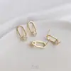 Aretes Ovalados Chapados en Oro de 14K con Circonita de Estrella de Cinco Puntas y Anillos Colgantes, Materiales para Accesorios de Aretes Hechos a Mano DIY