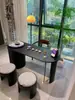 Youting Nova Mesa de Chá e Conjunto de Cadeiras Estilo Chinês Madeira Maciça Mesa de Chá Pequena para Varanda Mesa de Chá Pequena para Apartamento Integrado Mesa de Chá de Luxo Leve