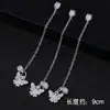 Pulseira de anel deslizante com zircônia incrustada de prata grossa, pingente de conta, pulseira de flor de geada DIY, acessórios para colar, atacado