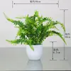 Decoración de Planta Verde Artificial Planta Pequeña en Maceta Flor de Plástico Flor Falsa Juego de Arreglo de Flores Artificiales Decoración de Bonsái Arreglo de Flores para el Hogar Planta en Maceta