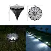 Luzes solares subterrâneas em formato de flor para pátio externo, jardim, vila, corredor e paisagismo de gramado