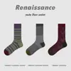 Calcetines Renacentistas para Mujer Estilo Otoño/Invierno Calcetines de Lunares Bloque de Color Dos Dedos para Niñas Estilo Coreano Calcetines sin Costuras de Punta Dividida de Media Pantorrilla