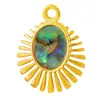Acero Inoxidable 304 Europeo y Americano Sol Incrustado Abalón Natural Concha Blanca Colgante Accesorios para Joyería DIY Accesorios de Colgante con Textura