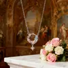 Dulce y Exquisito Collar Colgante de Borla de Estrella y Luna para Mujer, Moderno, Versátil, Estilo Simple y Fresco Cadena para Clavícula Cadena Colgante