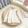 Camiseta Básica de Uniforme Escolar para Niños Medianos y Grandes con Cuello Medio Alto Ropa Interior Cálida para Niños y Niñas Otoño e Invierno De Rong Prenda Única Infantil