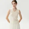 Camisola de punto de cachemir con cuello en V y encaje ondulado, versátil, elegante, corte ajustado, color liso, diseño simple, perfecta como capa interior