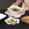 Plato de melamina imitación porcelana, vajilla de hotel, plato frío de restaurante, plato frío, plato triangular, plato salteado de hotel comercial