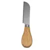 Juego de cuchillos para queso de cuatro piezas con mango de madera de caucho de acero inoxidable de fábrica, cuchillo para mantequilla, utensilios de repostería para el hogar