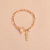 Moda europea y americana colgante de hoja personalizado pulsera ajustable de perlas pulsera de hebilla ot venta al por mayor de joyería de pulsera