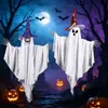 Nuevo producto transfronterizo de Halloween: pequeño fantasma con capucha y manos, decoración espeluznante para el jardín, fantasma colgante con cara fantasmal, perfecto para una fiesta de fantasmas