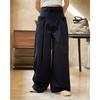 Novedad Otoño Temprano Estilo Coreano de Moda Pantalones de Pierna Ancha con Diseño de Doble Pliegue Silueta Holgada Cintura Alta Ajustados Casuales para Mujer