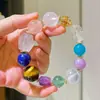Alta calidad Cristal Blanco Natural Amatista Piedra Tianhe Polvo de Cristal Blanco Lechoso Cristal Amatista Amatista Ojo de Tigre Pulsera de Múltiples Tesoros Mano