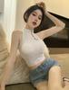 Guofeng Cheongsam Fivela Sexy Halter Sling Colete Pequeno Mulheres Verão Spice Girl Base Interior Top sem mangas