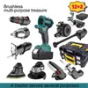 Nuevo Juego Combinado de Herramientas Multi-Uso Sin Escobillas Estilo DeWalt Makita Recargable con Batería de Litio de Comercio Exterior