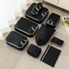 Set de cinco piezas de malla de bolsas de almacenamiento de viaje compresibles, organizador de equipaje, bolsa portátil para empacar ropa para viajes de negocios y viajes