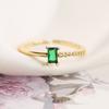 Aogu Anillo Abierto Geométrico de Zirconia Elegante y de Moda Francesa para Mujer Lujo Accesible Elegante Anillo de Gama Alta Suministro Transfronterizo