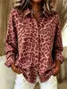 2026 Estilo Europeo Estación Independiente Transfronterizo Moda Femenina Manga Larga Estampado de Leopardo Holgado Camisa Top Mujer Elegante