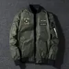 Macacão de Voo Reversível Masculino para Uso Militar e ao Ar Livre Jaqueta de Piloto Tamanho Grande Jaqueta de Baseball Bordada Jaqueta Fina Tendência para Primavera e Outono