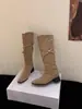 Botas Altas de Cuero Estilo Coreano de Doble Uso con Pliegues, Volantes, Hebilla Cruzada para Mujer, de Moda, Chica Popular, Retro, Versátiles, Adelgazantes, por Encima de la Rodilla