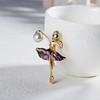 Broche de Personaje de Moda Transfronteriza Europea y Americana Broche Creativo de Niña Bailarina Perla Pedrería Pintura al Óleo Accesorios Versátiles Venta al por Mayor
