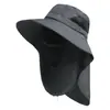 Sombrero de Pescador Verano Anti-ultravioleta Sombrero para el Sol Pesca Cubre-cara Protección del Cuello Integrada Sombrero para Hombre Sombrero de Sol de Ala Ancha