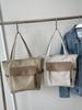 Bolso Artístico Simple de Gran Capacidad de Lona Lazy 2024 Verano Casual Color Sólido a la Moda Trendy Bolso de Hombro de Mano