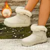 Botas de Nieve Transfronterizas para Mujer 2026 Otoño Invierno Forradas de Piel Integradas de Media Pantorrilla Botas de Nieve Cálidas Cómodas Adelgazantes Botas de Algodón para Mujer