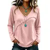 En stock 2026 nuevo modelo transfronterizo para mujer con textura flecos borlas vintage cuello redondo manga larga top elegante camisa de manga larga