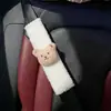 Capa de Cinto de Segurança Cartoon de Alta Luxo, Cabeça de Urso de Veludo de Cordeiro, Capa de Ombro de Cinto de Segurança Estendido Personalizada para Carro, Elegante e Fofa