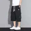 Pantalones cortos de trabajo para hombre, de tres cuartos de largo, finos y de corte holgado, versátiles para el verano, estilo casual de pierna recta, adecuados para adolescentes, hasta la rodilla, diseñados para uso en exteriores
