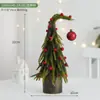 Arreglo de escritorio pequeño de Pe Scene de cedro Decoraciones navideñas de moda Adornos Árbol de Navidad Mini nevada flockada