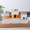 Pote de creme de vidro fosco para exportação 30g, frasco para creme facial e creme para os olhos, pote vazio portátil para refil de produto de skincare, disponível em vários tamanhos
