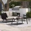 Sofá de patio de villa al aire libre, silla de ratán de cuerda tejida impermeable, muebles de ocio al aire libre para jardín de casa de huéspedes, balcón, hotel de lujo ligero