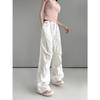 Overol Blanco Americano para Mujer Verano Delgado Moderno Combinable Holgado Adelgazante Pierna Pantalón Casual Cintura Alta Pantalón Deportivo