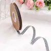 Cinta de Cuadros de 1 cm Lazo de Cinta Accesorios Hechos a Mano para DIY Flores Decoración de Caja de Regalo para Pastel Cinta de Cuadros