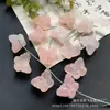 15 x 20 mm de cristal rosa natural con agujero pasante, mariposa, nube, bricolaje, pulsera, collar, pendientes, borlas, accesorios