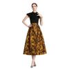 Uma geração de senhoras da moda vintage gola alta cor preta combinando vestido jacquard de indústria pesada vestido de luxo leve roupa de noite