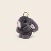 Lujo Ligero Piel de Conejo Rex Lindo Colgante de Conejito Floral Peluche Encanto para Bolso de Moda Femenina Llavero Juguete de Piel Venta al por Mayor