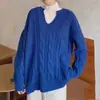 Nuevo suéter de mujer de color sólido versátil para otoño 2026, diseño de nicho, elegante y con estilo, top holgado de manga larga con cuello en V
