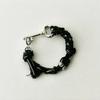 Pulsera de llave de corazón de bloqueo para personas, pulsera tejida de candado de amor negro de temperamento explosivo de nicho, personalidad dulce y genial