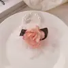 Scrunchie de Flor Seca de Rosa Retro Francesa con Perlas, Goma para el Cabello, Accesorios para el Cabello Elásticos de Alta Gama para Mujeres, Cuerda para el Cabello