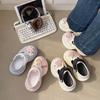 Nuevos Zapatos de Suela Gruesa Color Rosa Macarrón con Estrella para Mujer Moda de Verano Sandalias Baotou y Chanclas de Doble Uso 2025