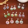 Pendientes de Flor de Goteo de Aceite Coloridos Estilo Jardín Monet Francés Estilo Mori Lujo Ligero Gama Alta Fresco Moda Temperamento Pendientes