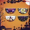Abanico Bandera de Medio Círculo Nuevo de Halloween Forma de Bandera Castillo de Calabaza Decoración Festiva 45*90cm Abanico con Forma de Bandera
