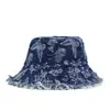 Sombrero de Cubo de Mezclilla con Estampado Floral Coreano para Mujer, Sombrilla de Primavera, Estilo Japonés de Moda, Sombrero con Visera para Protección Solar Juvenil, Tendencia Ins
